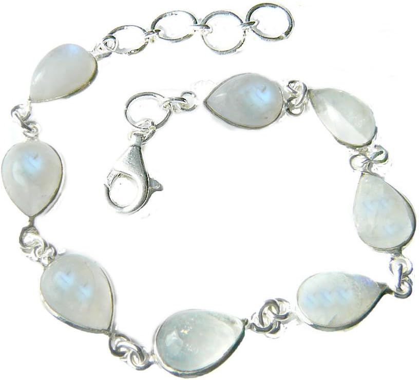 925 Sterling Silver Tear Drop Moonstone Adjustable Bracelet - Many believe that Moonstone is a"Healing" Gemstone