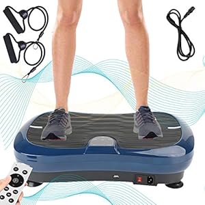 Triclicks-Vibration-Exercise-MachineUltra-Slim-Vibration-Plate-Power-TrainerMotor-Vibration-Plate-180-Levels-Bluetooth-Speaker-Remote-Control-2-Loop-Bands-USB-Music-Player Triclicks Vibration Plate Exercise Machine Vibration Platform Machine for Home Fitness Training, Full Body Workout…