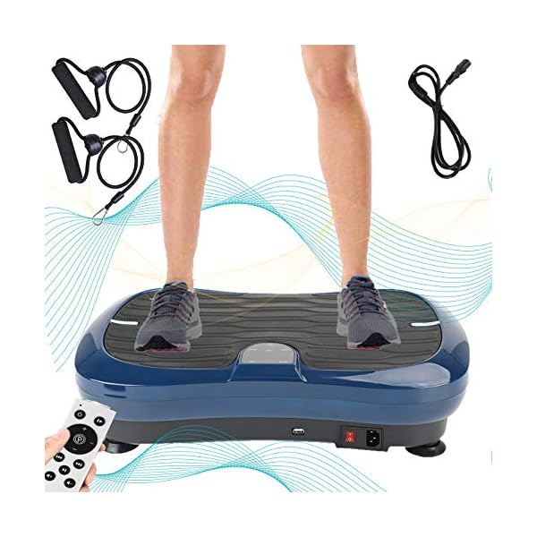 Triclicks-Vibration-Exercise-MachineUltra-Slim-Vibration-Plate-Power-TrainerMotor-Vibration-Plate-180-Levels-Bluetooth-Speaker-Remote-Control-2-Loop-Bands-USB-Music-Player Triclicks Vibration Plate Exercise Machine Vibration Platform Machine for Home Fitness Training, Full Body Workout…