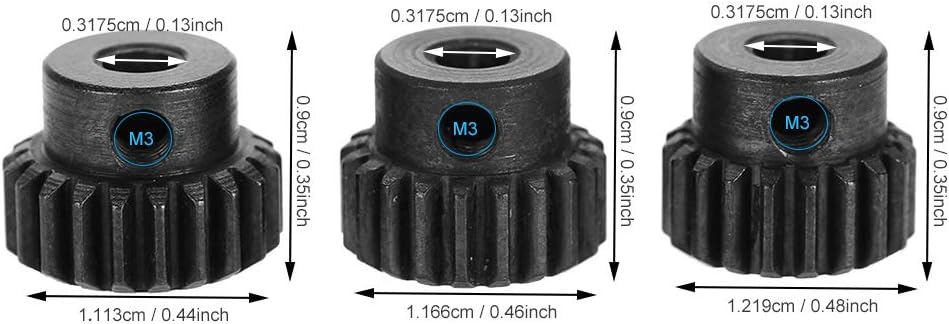 VGEBY 48DP Steel RC Motor Pinion Gear Set 3.175mm Shaft 13-23T for 1/10 Car
