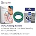 Bonbino™ Teether Rings - (4 Pack) Silicone Sensory Teething Rings - Soothes Baby Gum Pain! (Blues & Greens)