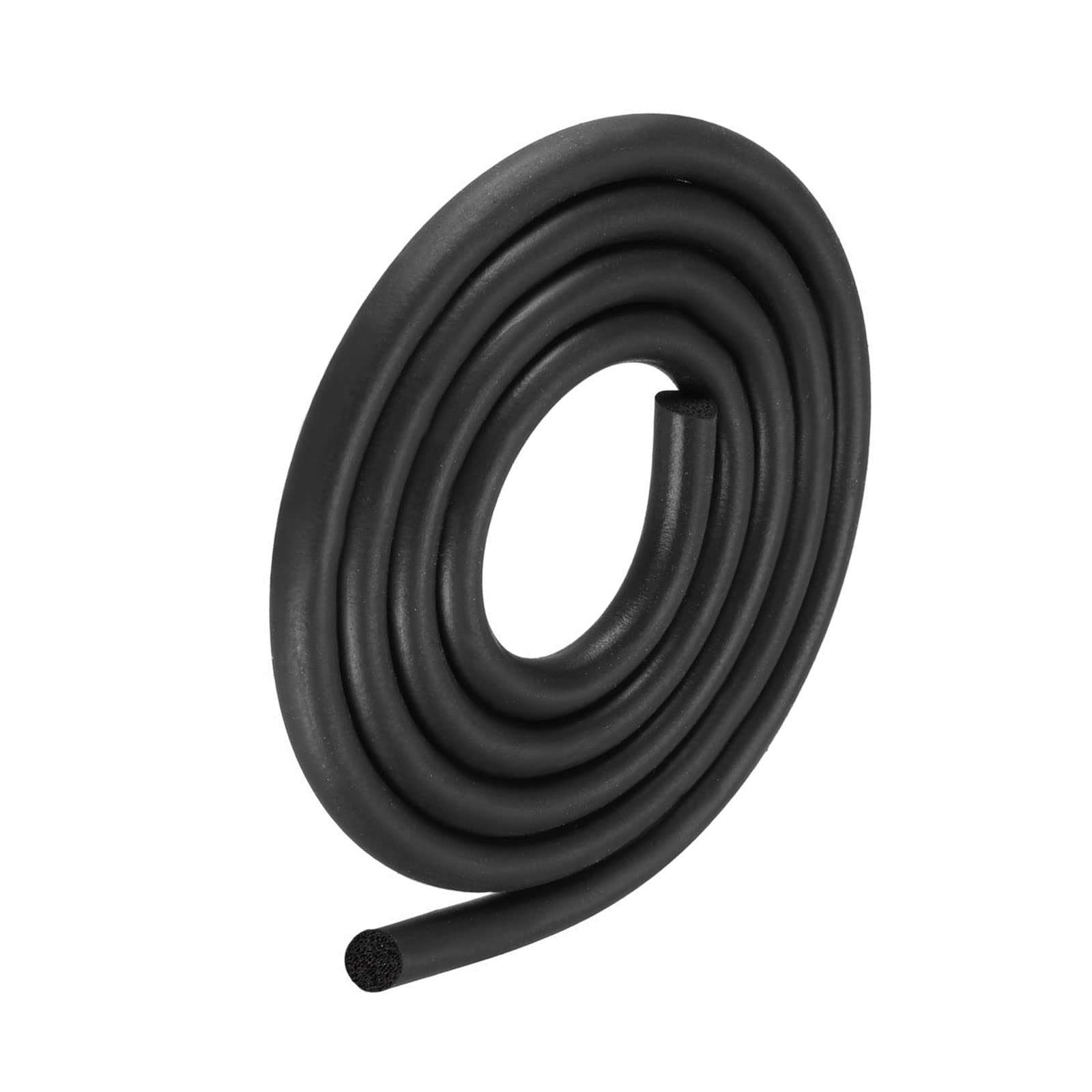 METALLIXITY Foam Rubber Weather Seal Strip (12mm Diameter x 4m Long) 1pcs, EPDM Rubber Round Seal Strip - for House Repair, Door, Black