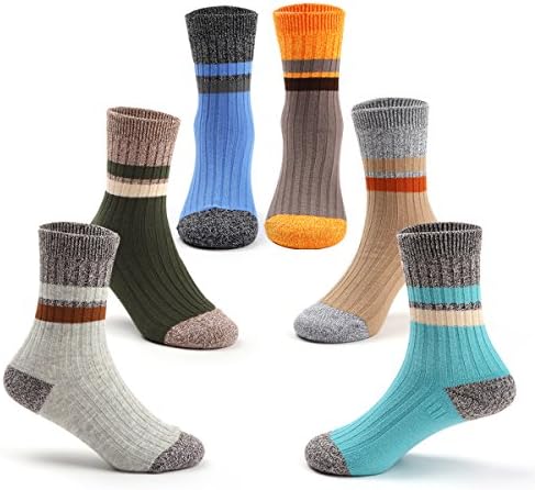 Boys Toddler Cotton Seamless Socks Kids Athletic Crew Socks 6 Pack