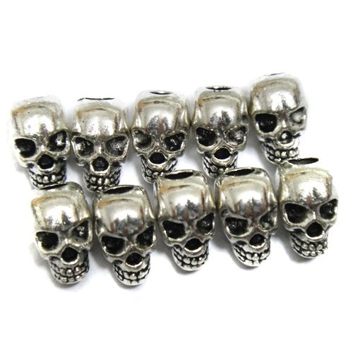 30pcs approx tibet silver skull spacer beads---great diy accessor…
