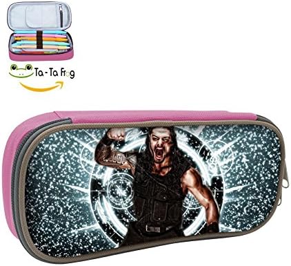 Roman Reigns Pencil Case Pen Bag Makeup Pouch Durable Students Print Girls Stationery with Double Zipper