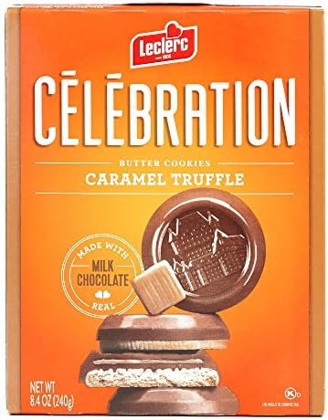 Leclerc Celebration Dark Chocolate Butter Cookies 8.4 oz each (3 Items Per Order, not per case)