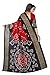 Shonaya Women's Party Wear Bandhani Bhaglpuri Art Silk Printed Saree Sari (RED and Black)