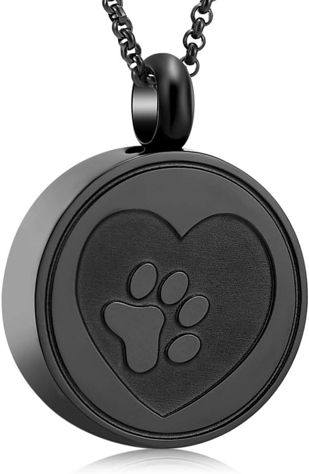 Love of Life SS9883 Dog/Cat Memorial Ashes Keepsake Urn Paw Pendant Necklace Pet Stainless Steel Funeral Necklace