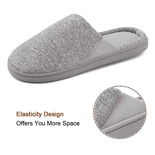 Neeseelily Women Memory Foam Comfort Anti-Slip House Slippers Slip On Breathable House Shoes Indoor Outdoor (8.5-9 B(M) US, Grey)