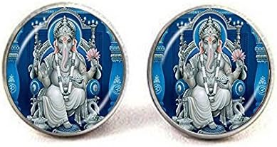 nijiahx Lord Ganesh Ganesha earrings Hindu Elephant earrings Buddha Meditation Spiritual Art Om Jewelry