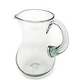 Mexican Hand Blown Glass Pitcher – Natural Clear Design (84 oz)