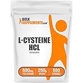 BulkSupplements.com L-Cysteine HCl Powder - NAC Supplement, Amino Acid Supplement - Gluten Free, 500mg per Serving, 250g (8.8 oz) (Pack of 1)