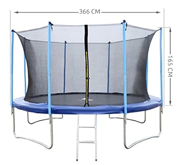 MALATEC Sicherheitsnetz für Trampoline - Fangnetz - Ersatznetz - 183 cm bis 427 cm für 6 bis 8 Stangen - Netz Innenliegend 22