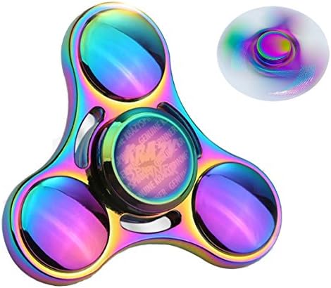 Krazy Spinner Hand Spinner Toy Stress Reducer Ultra Durable HighSpeed Ceramic Bearing Finger Toy Guarantee 1+min SpinTime Perfect for ADD ADHD Anxiety Autism Stress Relief (RAINBOW EDITION) (R-4)