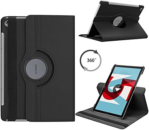 LATINTOUR ONLY for Huawei MediaPad M5 Case 10.8 inch Tablet - [NOT Huawei M5 Lite 10.1] Flexible 360 Degree Rotating Stand Cover Case Protection Huawei MediaPad M5 10.8", Black