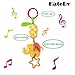 Katedy Toy 4 Packs Rattle Cat Seat Hanging Bell for Newborn Toddlers Playing Handbells Use for Baby Car Crib Stroller Adorable Animal Wind Chime for Tag Along Travel