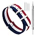 CIVO Watch Bands NATO Premium Ballistic Nylon Watch Strap Stainless Steel Buckle (Navy/Crimson/Ivory, 22mm)