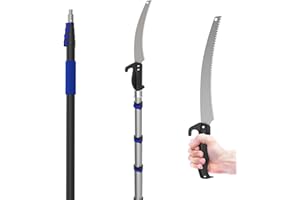 Karveden 26FT Reach Pole Saws for Tree Trimming with 5-20FT Telescoping Extension Pole, Anti-slip Handle, Manual Pruning Pole Saw with 19" 3X Detachable Saw for Forestry, Yard, Garden, Patios