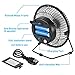 COMLIFE 7.5 Inch Battery Operated or USB Powered Desk Fan, Metal Desktop Personal Fan with 4400mAh Rechargeable Batteries, 2 Speeds and Low Noise, Portable Cooling Fan for Home, Office or Outdoor Use