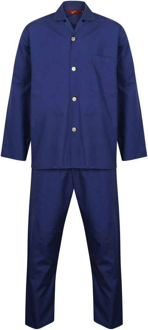 Somax Men's Navy Pyjamas with Drawstring Waist, 100% Cotton