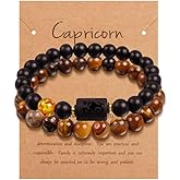 Zodiac Bracelets for Women Black Obsidian Bracelet Constellation Horoscope Crystals Tiger Eye Beads Bracelet Jewelry Gifts 2 Pcs