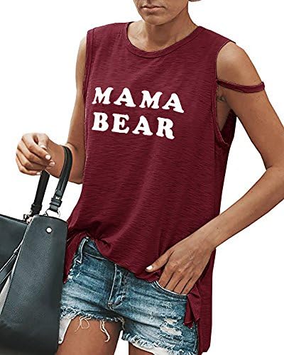Gobought Womens Graphic Crew Neck Blouse Sleeveless Loose Funny Tunic Tank Tops