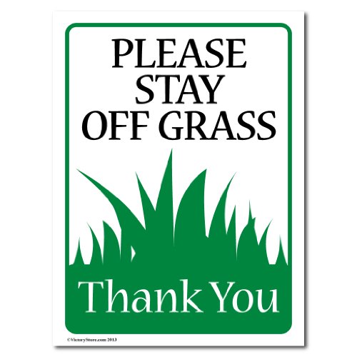 "PLEASE STAY OFF THE GRASS" - 9"x12" Corrugated Plastic Yard Sign