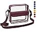 Clear Crossbody Messenger Shoulder Bag with Adjustable Strap NFL Stadium Approved Transparent Purse (Burgundy)