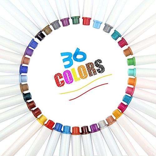 image for Sunacme 36 Color Fineliner Pens Set, 0.38 mm Ultra Fine Point Markers,