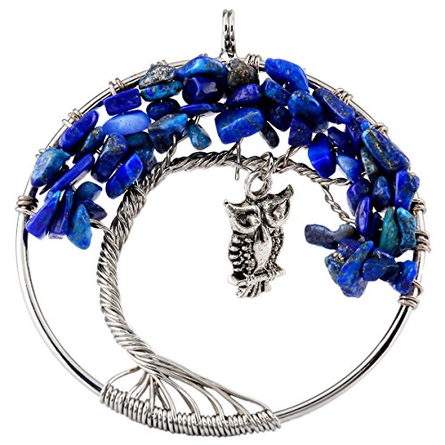Sunyik lapis lazuli tree of life pendant,tumbled stone …