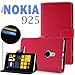 YESOO™ Nokia Lumia 925 Folio Leather Wallet Case Flip Cover and Stand (Pink)