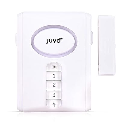 SENIOR WORLD Juvo Door Safety Alarm & Chime - Extremely Loud 120 Db Battery Operated With Password To Alert People & Deter Intruders.