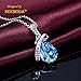 NEEMODA Gifts for Women Sapphire Blue Crystal Pendant Necklace Fashion Jewelry Gifts for Her Girls Birthday Anniversary Valentines Mothers Day White Gold Plated