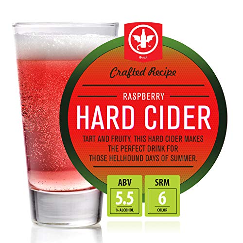 BrewDemon 2 Gal. Raspberry Hard Cider Recipe Kit - Makes a Wicked-Good 5.5% ABV Batch of Craft Brewed Hard Cider