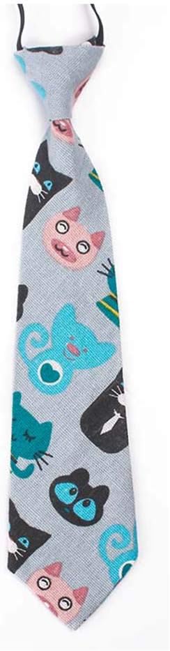 Ties For Little Boys Pre-tied Elastic Thin Tie Kids Linen Cotton Novelty Cartoon Printed Necktie Age 2-6