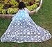 Snow Queen Elsa Blue Snowflake Long Cape Dress Costume (7-8, Style 1)