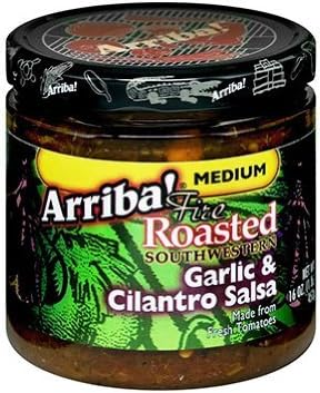 Arriba! Garlic & Cilantro Salsa, 16-Ounce Glass (Pack of 6)