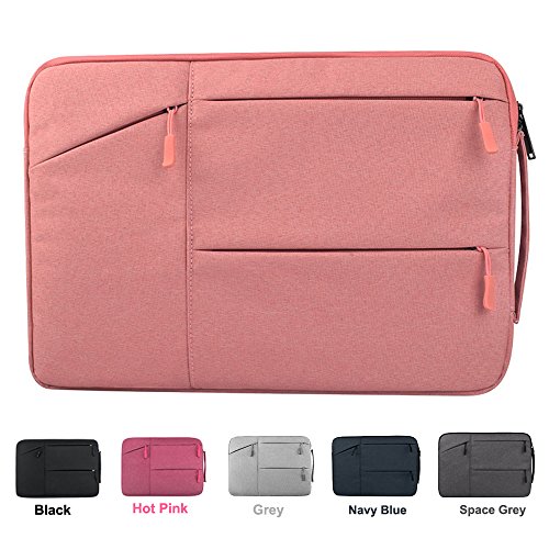 14-15.4 Inch Water Resistant Shockproof Laptop Sleeve Case with Handle for MacBook Pro 15 Retina, Acer Chromebook 14, HP Stream 14, HP Chromebook 14, Dell Lenovo ASUS Toshiba Chromebook Bag, Pink