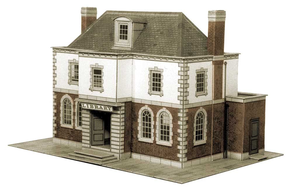 B25 Superquick Police Station or Library - 1/72 OO/HO - Card Model Kit