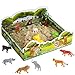 CoolSand 3D Sandbox - Safari Edition - Set Includes: 1 lb. Moldable Indoor Play Sand, Shaping Molds, Safari Figures and 3D Tray