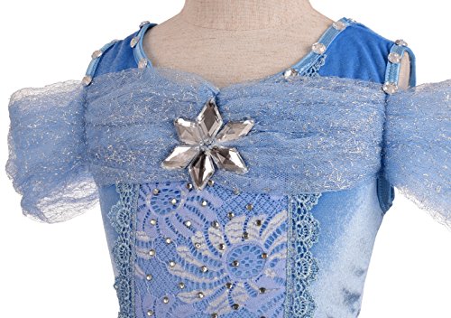 Dressy Daisy Girls' Princess Cinderella Costume Princess Dress Halloween Fancy Dress Up Size 5 / 6