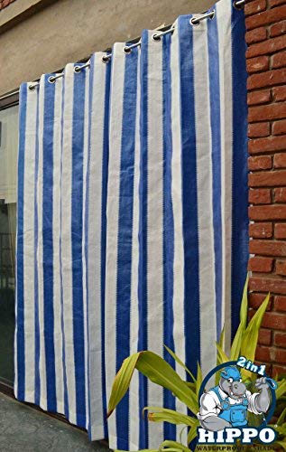Buy Hippo Decorative 2 In 1 Waterproof Rain Outdoor Curtains