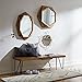 Amazon Brand – Rivet Modern Hexagon Wood Frame Hanging Wall Mirror, 30 Inch Height, Natural