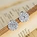 Jewelry Round Shape Halo Stud Earrings for Women