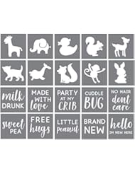 Onesie Decorating Kit - Set of 20 Stencils for Making Baby Shower Onesie Designs - Onesies Decorating Kit - Baby Shower Stencils - Baby Shower Stencils for Painting Onesies