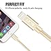 BCXY Nylon Braided Cable for iPhone Charger, 3PACK 3FT/6FT/10FT USB Charging Cord for iPhone X/ 8/8 Plus/ 7/7 Plus/ 6/6 Plus/ 5/ 5S/ iPad iPod (Gold)