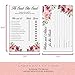 Set of 4 Vintage Watercolor Flower Themed Bridal Shower Game Card Packs with White and Gold Satin Bride to Be sash. - 5.5 x 8.5 Inches - 50 Sheets Each Game (200 Total)