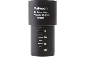 2 x Barlow 23.2mm Biological Microscope Lens with 23.2mm Mounting Port, Black Microscope