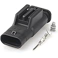 Multi-purpose 2 Sets 3 Pin Tyco AMP Electronic Automobile Waterproof Connector 1718653-1 4F0973703 Fit for Reversing Audi VW LEAR 1-1718644-2 (Color : Army Green, Package : 2 Set of Male)
