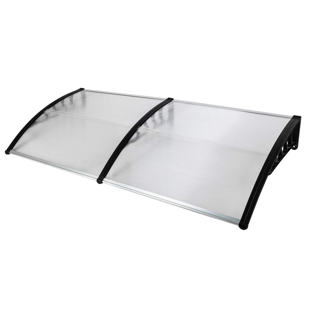 Goujxcy Window Door Awning,39"x 79" Window Awning Overhead Door Polycarbonate Cover Front Door Outdo